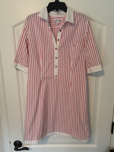 Camicia lacoste rosa bianca - camicia,