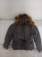 Giacca Invernale con Cappuccio Di Pelliccia E Polsini Con Pelliccia 