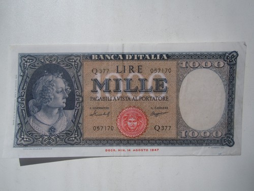 1947 italy 1000 - 1947, lire