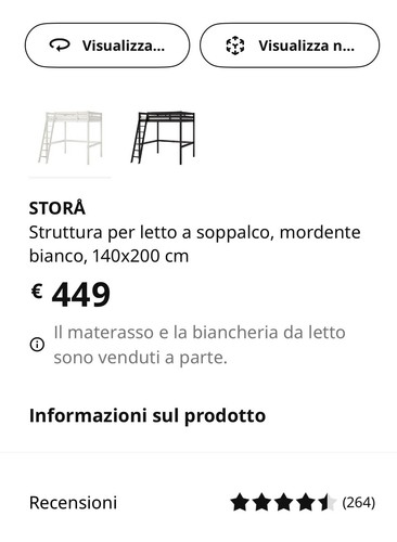 Letto soppalco ikea - letto,