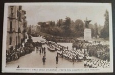1930 Benevento - viale degli atlantici - festa del lavoro e leva fascista