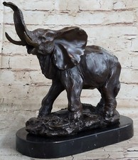 Scultura Bronzo Marmo Elefante