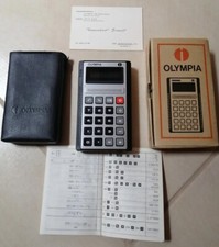 Calcolatrice Vintage OLYMPIA CD 45 CALCULATOR 1970 MADE IN JAPAN W CASE & MANUAL