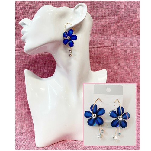 Orecchini cerchio con fiori - con,