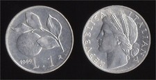 1 LIRA 1949 ARANCIO - ITALIA 