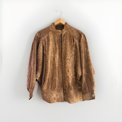 Giacca pelle vintage stonewash
