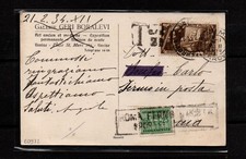 Cartolina (Galerie Geri Boralevi) tassata x FERMO POSTA con apposito bollo Roma!