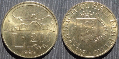 San marino 200 lire 1989 - marino,