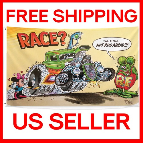 Rat fink bandiera corsa - rat,