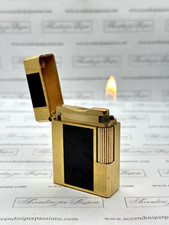 S.T.Dupont Linea 1 "Vertical Line", gold, small, lacca di cina black, full set