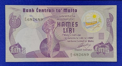 1967 malta banconota - 1967, (1979)