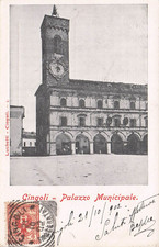 32-86) CARTOLINA CINGOLI PALAZZO MUNICIPALE VIAGGIATA 1902