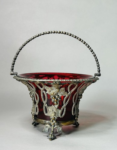 Antique cranberry glass - antique, 19th