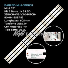 KIT 3 BARRE STRIP 8 LED TV