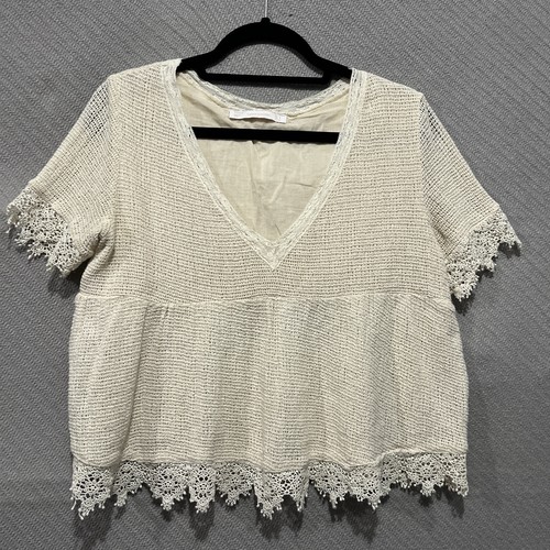 Zara top pizzo donna piccolo - top,