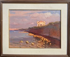 Dipinto olio su tela, paesaggio, marina, XX secolo, Luxardo