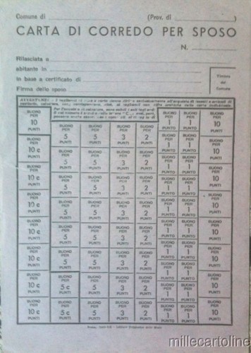 Carta corredo per sposo - di,