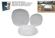 Servizio Piatti 18 Pezzi per 6 Persone Moderno in Porcellana quadrato