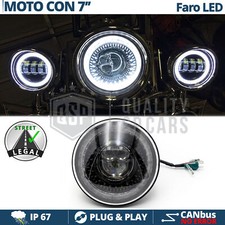 FARO LED 7'' Per Moto HARLEY DAVIDSON Luce Bianca 6500K DRL Dinamico OMOLOGATO
