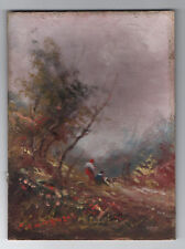 QUADRO DIPINTO AD OLIO SU TELA FIRMATO ATHOS BRIOSCHI CM. 19 X 14 CAMPAGNA 