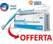 Restomyl Dentifricio & Spazzolino per CANI e GATTI  Pulizia quotidiana dei denti