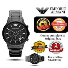 OROLOGIO DA UOMO CRONOGRAFO ORIGINALE EMPORIO ARMANI AR2453 ACCIAIO INOX QUADRANTE NERO