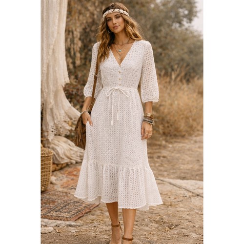 Abito midi bianco - , bohemien