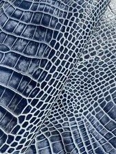 Pelle liscia stampa Cocco bleu