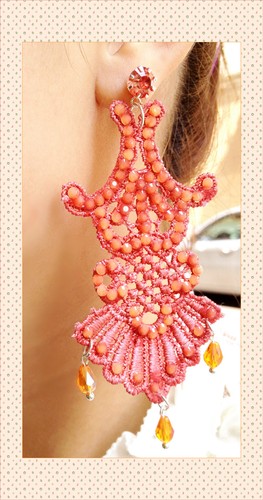 Orecchini pizzo macrame - in,