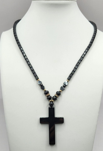 Collana croce ematite croce