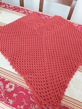 Bellissimo scialle poncho in lana color salmone Fatto a mano