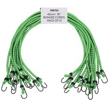 Corde Elastiche con Gancio 46 cm Set di 12 Ganci Elastici Portapacchi Verdi