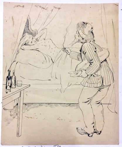 Antico disegno erotico donna - disegno,