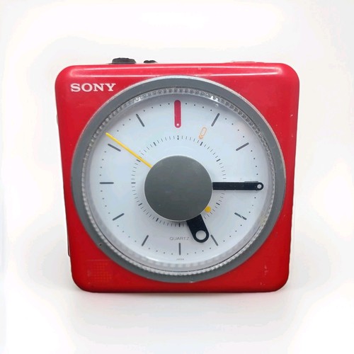 Vintage sony red cube clock - sony,