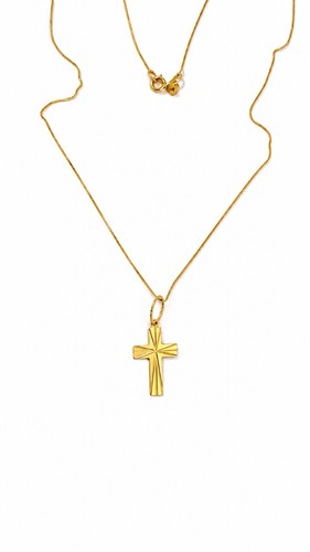 Collana con croce 45cm - croce, oro