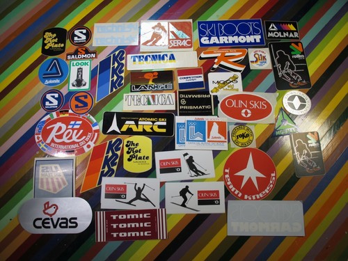 Adesivo sci vintage - anni, 80