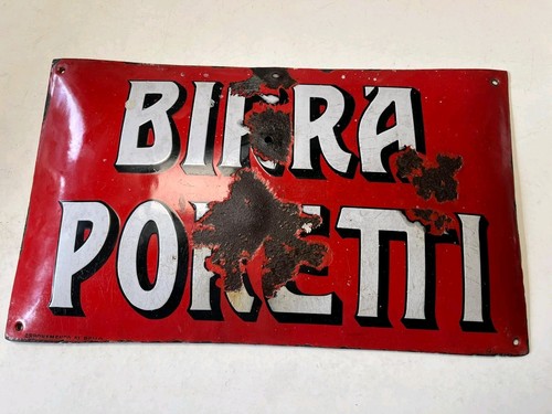 Insegna birra poretti smaltata - insegna,