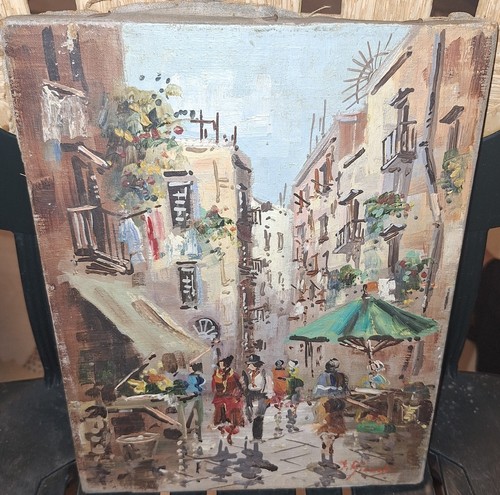 Dipinto olio tela - tela, napoli