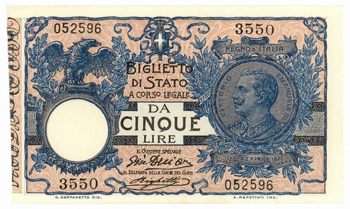 Lire biglietto stato - lire, di