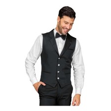 Gilet Cameriere Unisex Wall Street Nero c/ Bottoni Argento - ISACCO - Ristorante