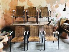 6 Sedie da caffè vintage in vimini originali Italiane anni' 40 
