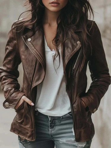 Giacca biker donna fatta - , a