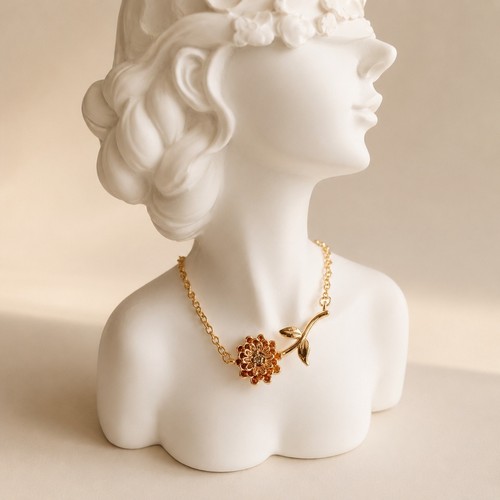 Collana fiore nascita placcato - fiore,