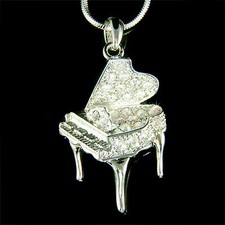 Grande Pianoforte Collana ~ IN Swarovski Cristallo Musica Strumento Natale