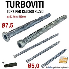 Turboviti viti per calcestruzzo cls mini turbovite D 5.0 D 7.5mm vite x Muratura