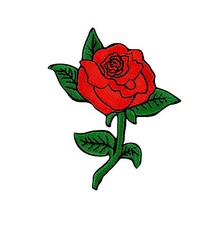 Patch toppe toppa ricamate termoadesiva rosa biker rose