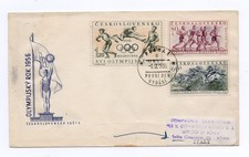 1956 Giochi Olimpici Melbourne - Bandiera Podio su Busta