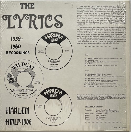 The lyrics 1959 1960 - 1959-1960, harlem