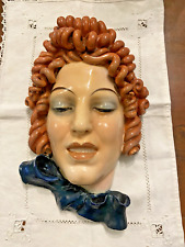 TESTA DI DONNA IN CERAMICA INVETRIATA  - ITALIA 1940 - EPIGONI LENCI