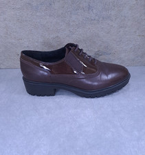 Geox Respira Shoes Kids Leather Lace Up Closure Sz 36 Brown